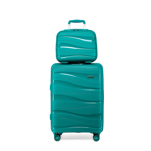 (Blue, 14/20 inch) One Or Four Pieces Lightweight PP Hard Shell Suitcase With TSA Lock 2
