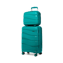 (Blue, 14/20 inch) One Or Four Pieces Lightweight PP Hard Shell Suitcase With TSA Lock