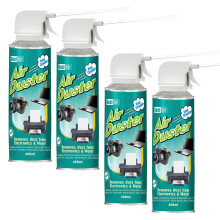 (4 x Cans) 400ml Compressed Air Duster Can Spray With Straw