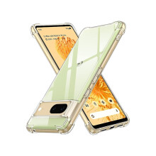 (Clear) For Google Pixel 7a Bumper Plain Silicone Gel Phone Cover Case