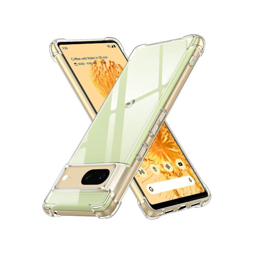 (Clear) For Google Pixel 7a Bumper Plain Silicone Gel Phone Cover Case