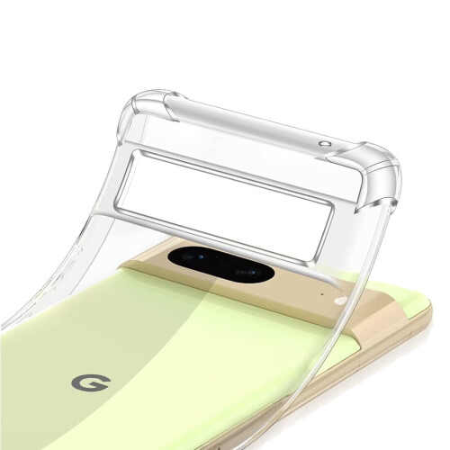(Clear) For Google Pixel 7a Bumper Plain Silicone Gel Phone Cover Case 2