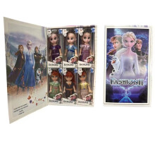 (16cm/6in 6pcs) ce and Snow 2 Princess Anna Elsa Action Doll Toy Gift Box Set Series Dolls