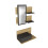 (Dark Grey & Oak) Alloro Dresuar with Drawer and Mirror 1