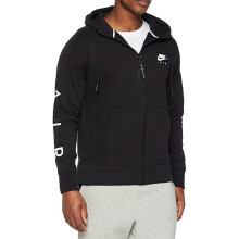 (L) NIKE AIR Mens Club Zip Hoodies Sweatshirt Black Hooded Jacket Sportswear S-XL