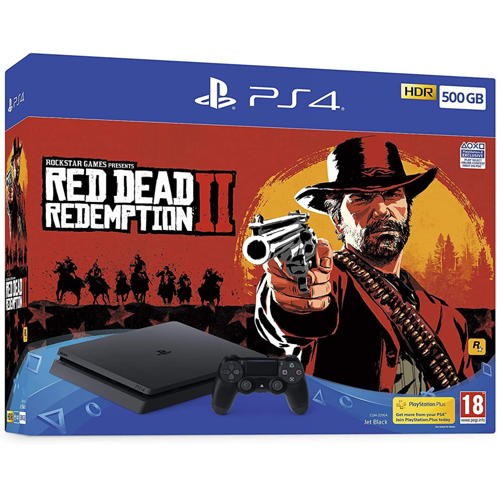 Slim PlayStation 4 Console + Red Dead Redemption II Game - PS4