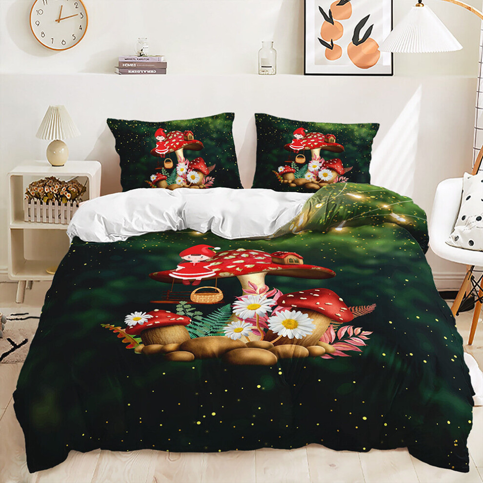 (Style 05, Double) 3D mushroom Bedding Single Double King Duvet Cover