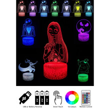 (Nightmare Before Christmas) 3D Optical Illusion LED Night Light for Kids