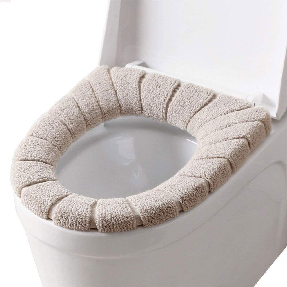 2 Pack Toilet Seat Cover Pad Bathroom Soft Warm Washable Cover Mat