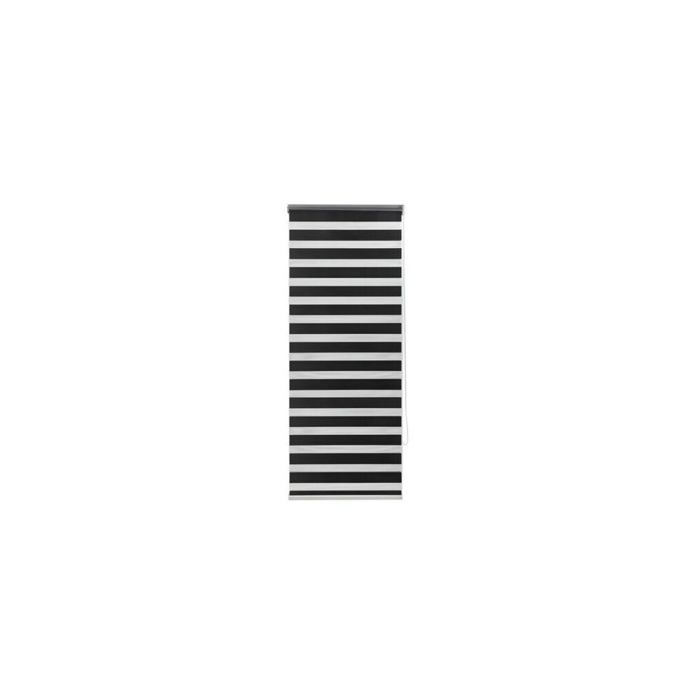 (90cm (+4cm...1.5cm Fittings )) Black Zebra Day And Night Roller Blinds Drop 165cm