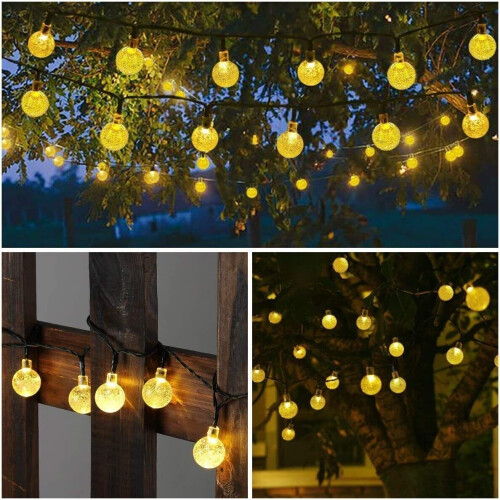 Solar Powered 30 LED String Light Garden Path Yard Decor Lamp Outdoor Waterproof 2