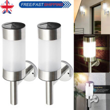 2X Solar Powered LED Door Fence Wall Lights Outdoor Garden Lamp