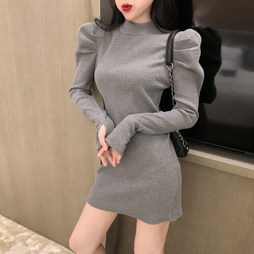 Long sleeve one outlet piece dress