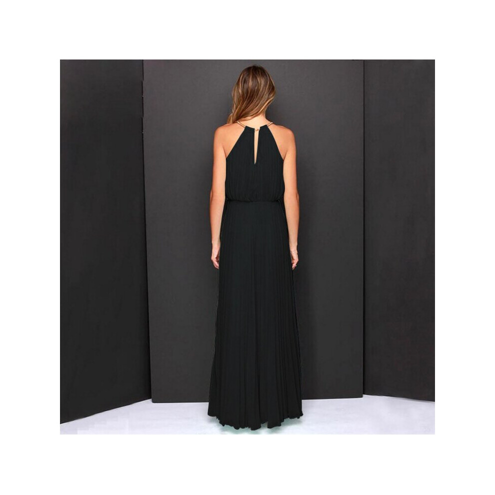 Women Summer Dresses Europe Pleated Sexy Off Shoulder Halter Summer Maxi Dress Vestidos WSP9467-image-OPC-PBQCDND-NEW