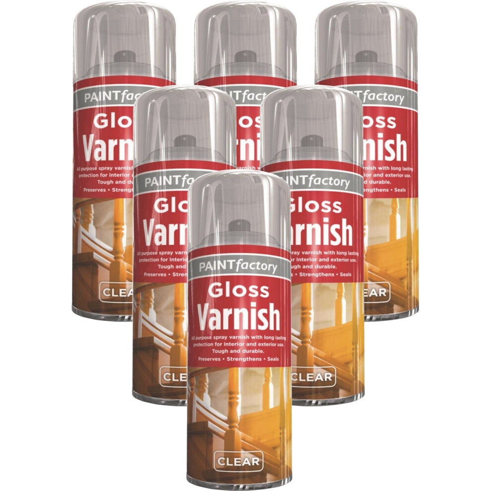 6 X 400MLGloss Spray Varnish for Interior & Exterior for All Purpose