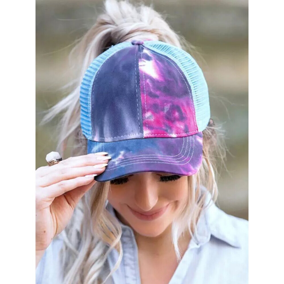 Women Tie Dye Mesh Splicing Hollow Out Baseball Cap Female Outdoor Streetwear Summer Caps Hats-image-OPC-PBQCJ9H-NEW