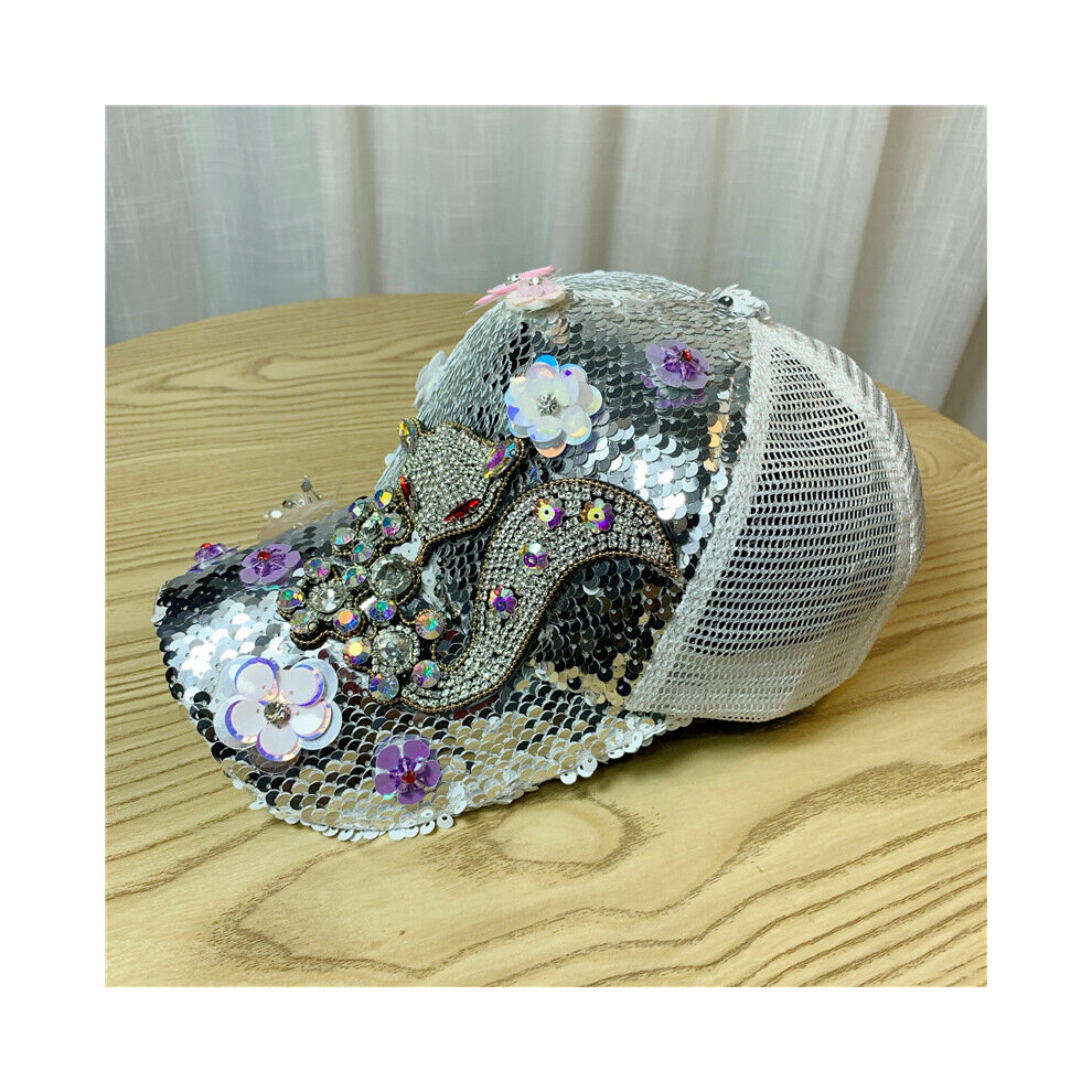 Summer Personality Rhinestone Flowers Baseball Cap Sun Protection Casquette Deportes Y Ocio Wild Sequins Gorro-image-OPC-PBQCJHV-NEW