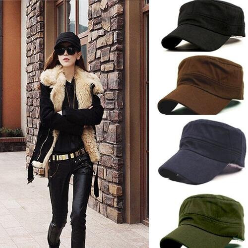 Classic Women Men Adjustable Plain Vintage Army Military Cadet Style Cap Hat Solid Men s Casual Army Cap bone masculino on OnBuy