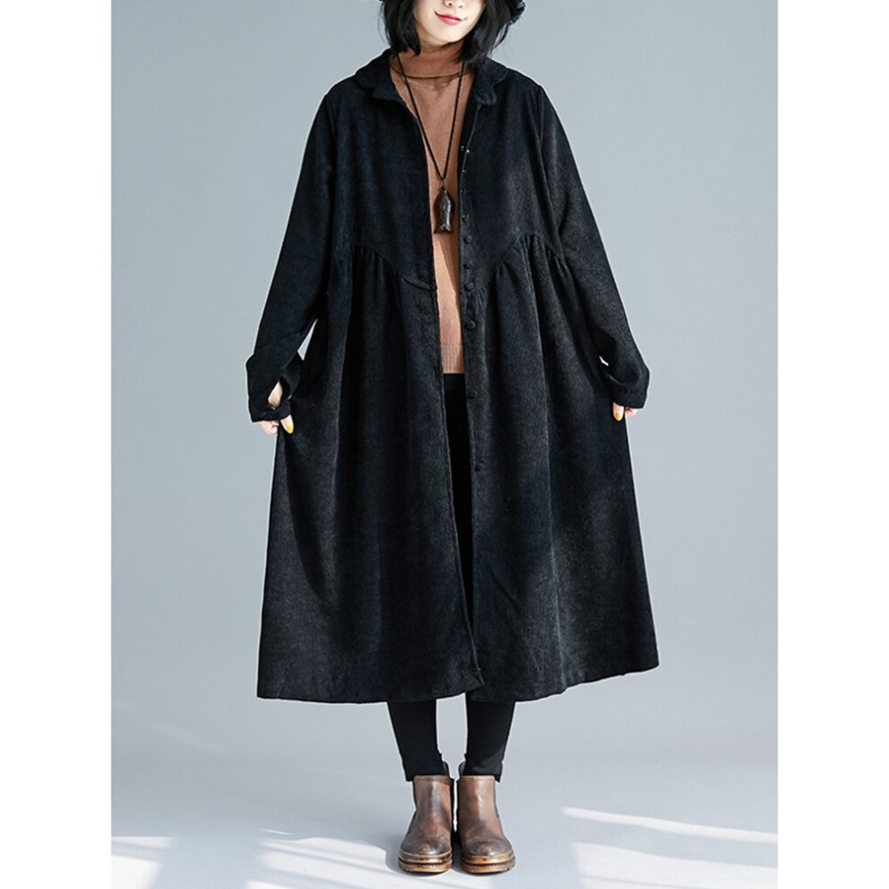 long sleeve oversized corduroy vintage dresses for women casual loose autumn winter shirt dress clothes on OnBuy