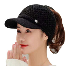 Baseball Caps Women Hat Thick Warm Twist Knit Hats Female Fall Fleece Sports High Ponytail Hat Visor Gorros Beanie Winter Hats