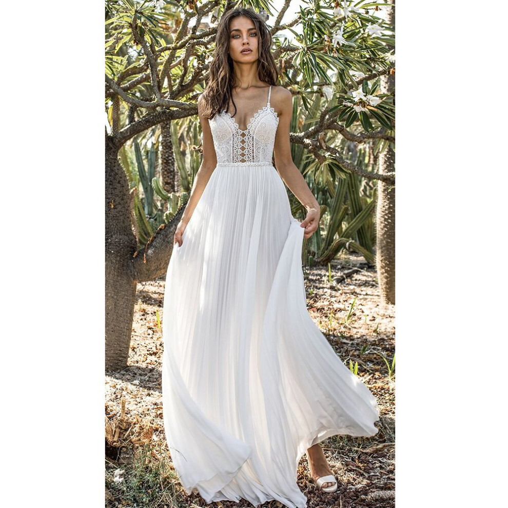 Slim Sleeveless Party Dress for Women Summer V-Neck Beach Lace Bohemian Sexy Dress Spaghetti Strap Maxi Dresses-image-OPC-PBQCNV5-NEW