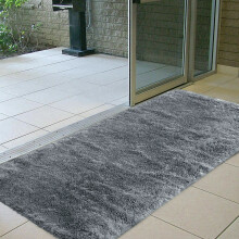 (Grey, 60 x 110 cm) Soft Shaggy Fluffy Rug Livingroom Bedroom Floor Area Carpets Bath & Door Mats