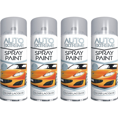 Rapide 4 x 250ml  Clear Lacquer spray paint Tough Bodywork Auto