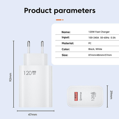 120W Super Fast Charging British Standard Charger Extreme Charging Head 2