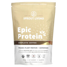 Sprout Living, Epic Protein, Organisches Pflanzenprotein + Superfoods, Vollständiger Kaffee, 1 Pfund (456 g)