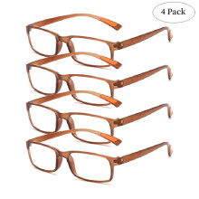 (Brown, +3.50) Slim 4 X Reading Glasses Mens Womens Unisex Reader 10 15 20 25 30 40 35