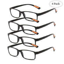 (Black, +4.00) Slim 4 X Reading Glasses Mens Womens Unisex Reader 10 15 20 25 30 40 35