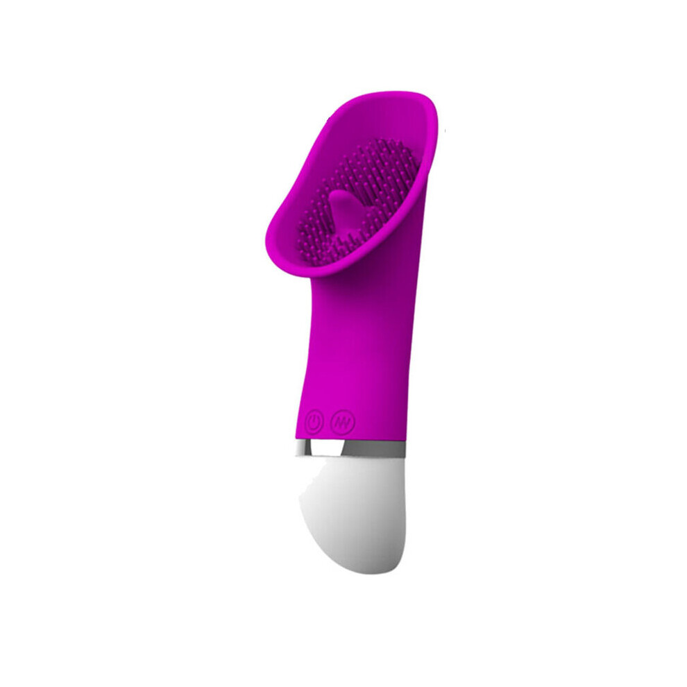 (PurpleWhite) Clit Tongue Licking Sucking Vibrator Gspot Oral Massager Sex Toys For Women