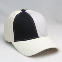 Cotton Twill Block Women's Baseball Cap PU Leather Brim Ladies Hats Brown