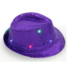 Fancy Dress Party Sequin Led Flashing Light Up Dance Unisex Colorful Hat Baseball Caps