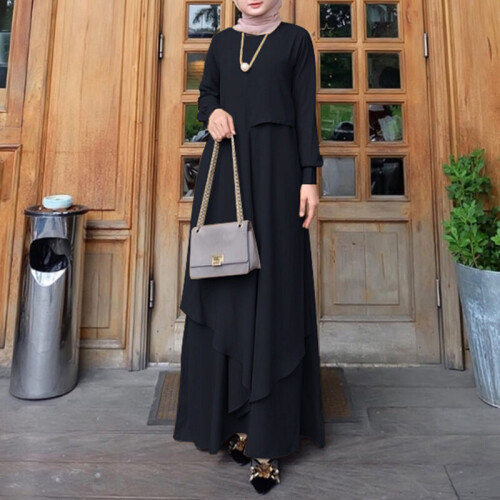 Casual Loose Dress Full Sleeve Morocco Abaya Hijab Long Dress
