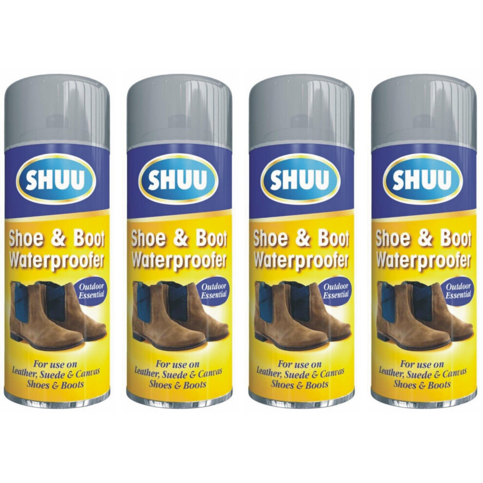 4 x 300ml Sho, Boot Cleaner Spray For Leather Fabric Canvas Protect