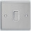 Deta SD1203SSW Light Switch 1G 2 Way 10 Amp Satin Chrome White Insert 1