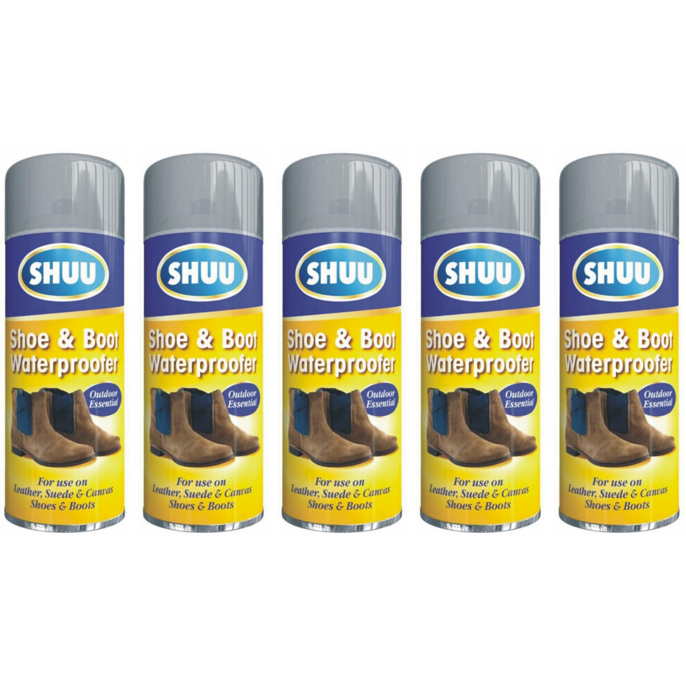 5 x 300ml Sho, Boot Cleaner Spray For Leather Fabric Canvas Protect