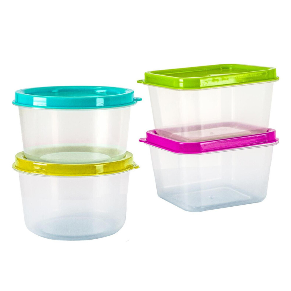 GEEZY 4 pcs Mini Plastic Storage Containers Clear small boxes Jewellery box Food Pots