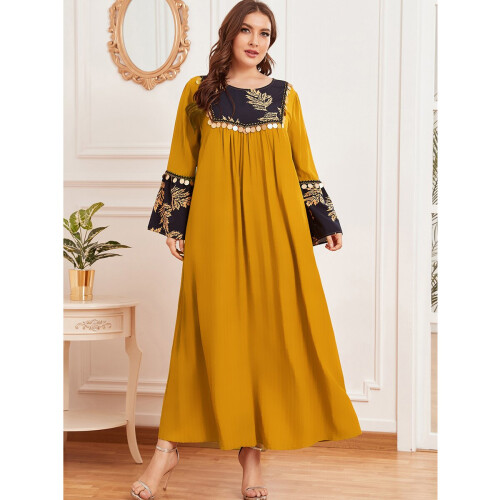 Embriodery Muslim Dress Women Dubai Robe Kaftan Ethnic Long Sleeve Wild ...