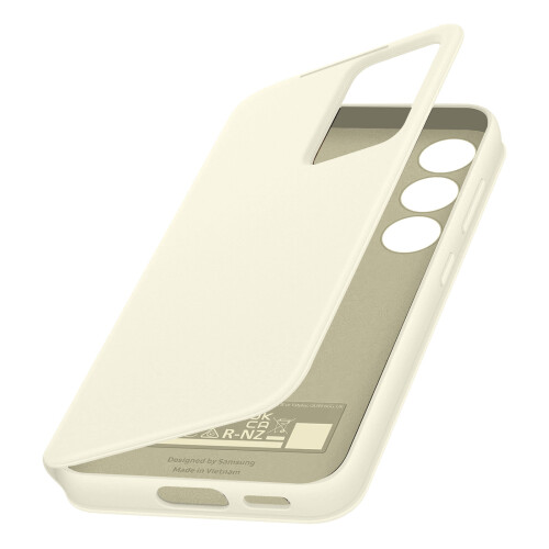 Samsung Smart Clear View Cover Case for Samsung S23 Plus, Cream (Original)