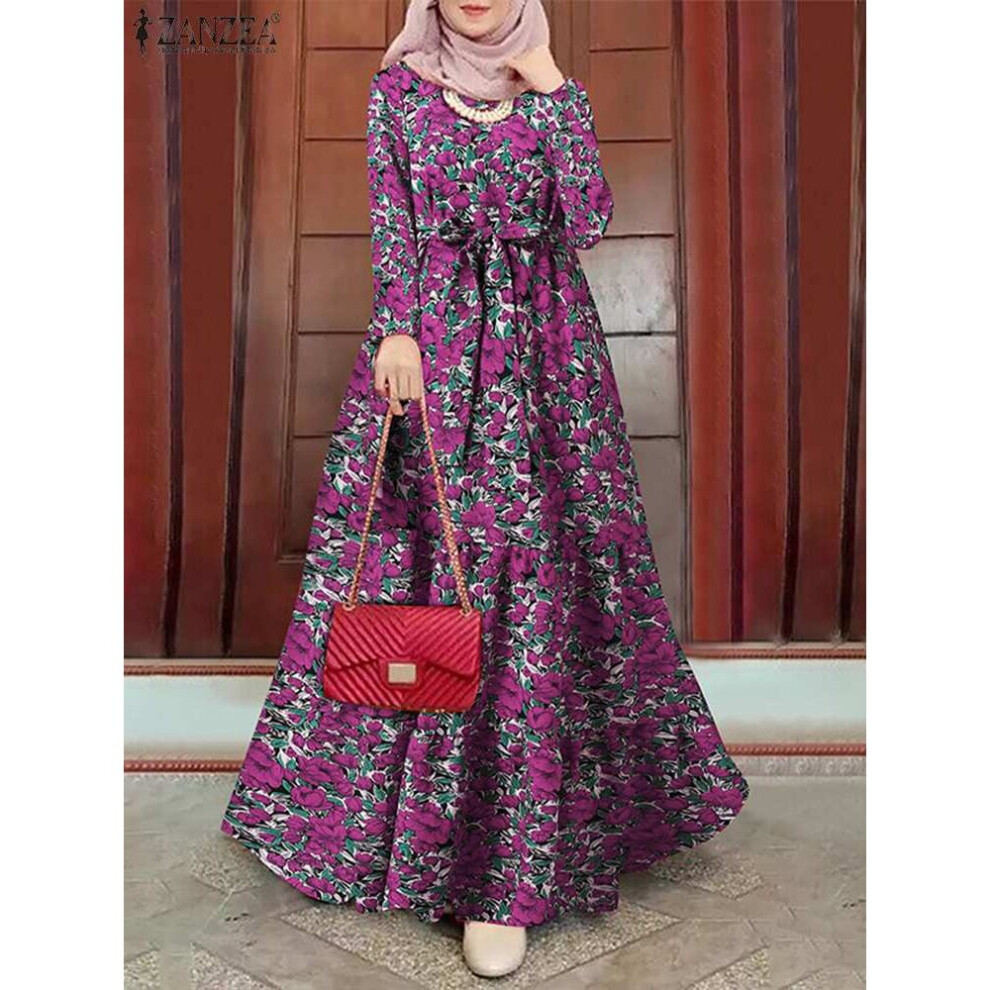 bohemian dress hijab Ramadan Muslim Women Full Sleeve O-Neck Floral Print Islamic Clothing Casual Abaya Kaftan Robe on OnBuy hunter green evening gown Herve Leger Hot Pink Size:Adult | M6,5 Lightweight fit