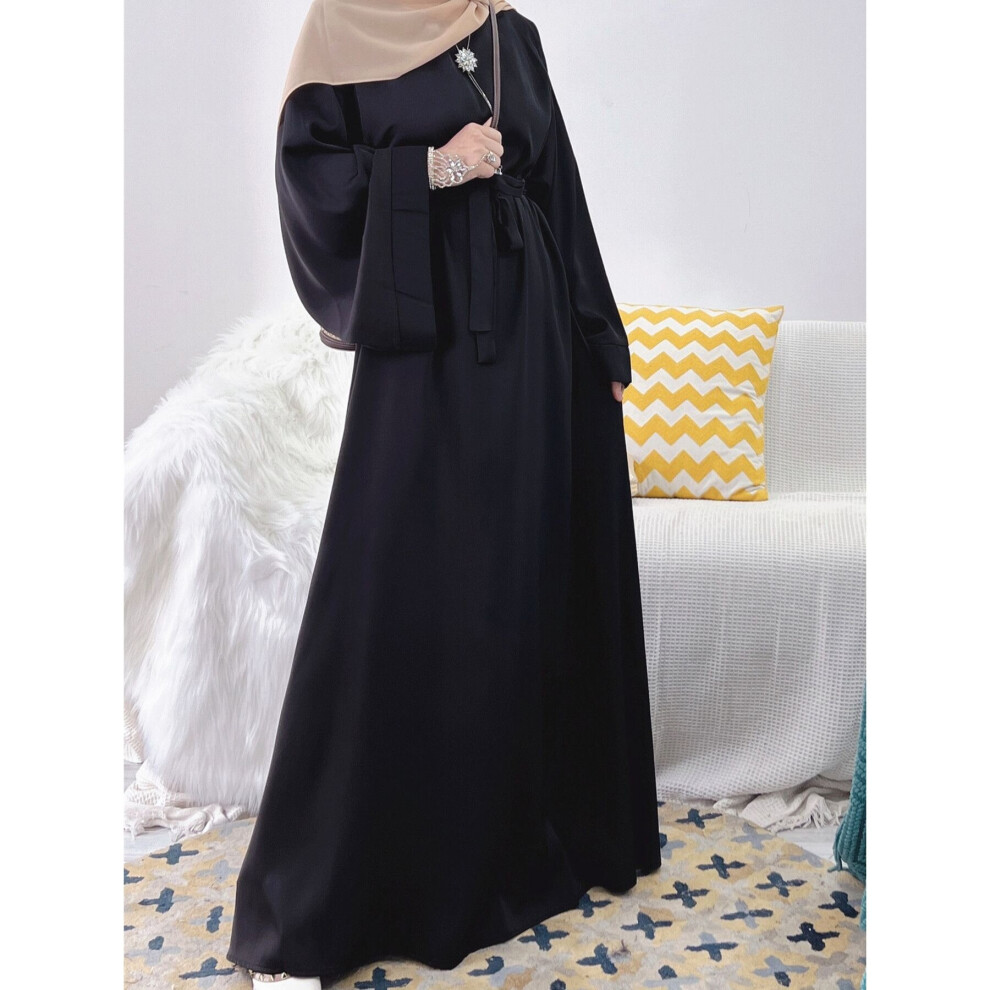 Ramadan Women Muslim Dress Abaya Long Robe Dresses Stain Maxi Vestidos Casual Loose Dubai Female Morocco Kaftan-image-OPC-PBQDN7B-NEW
