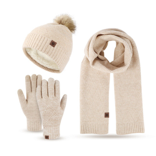 Sciarpa Cappello Set Sciarpa e Guanti Donna Cappelli Invernali 3 Pezzi Scaldacollo E Guanti 1