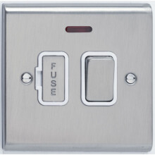 Deta SD1371SCW Switched Spur with Neon 13 Amp (Satin Chrome)
