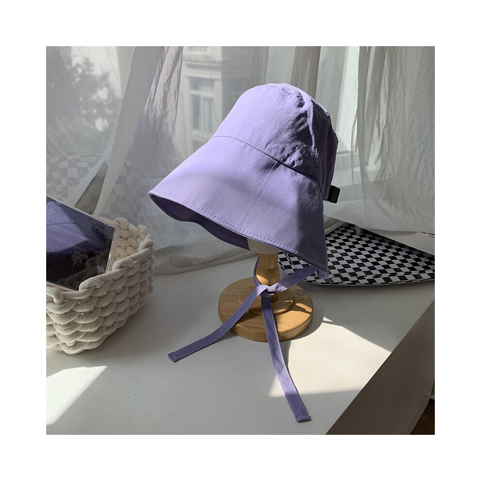 Summer Women Wide Large Brim Sun Hat Outdoor Beach Fisherman Cap UV Proof Sun Protection Caps Lace-up Bucket Hats-image-OPC-PBQDTJF-NEW