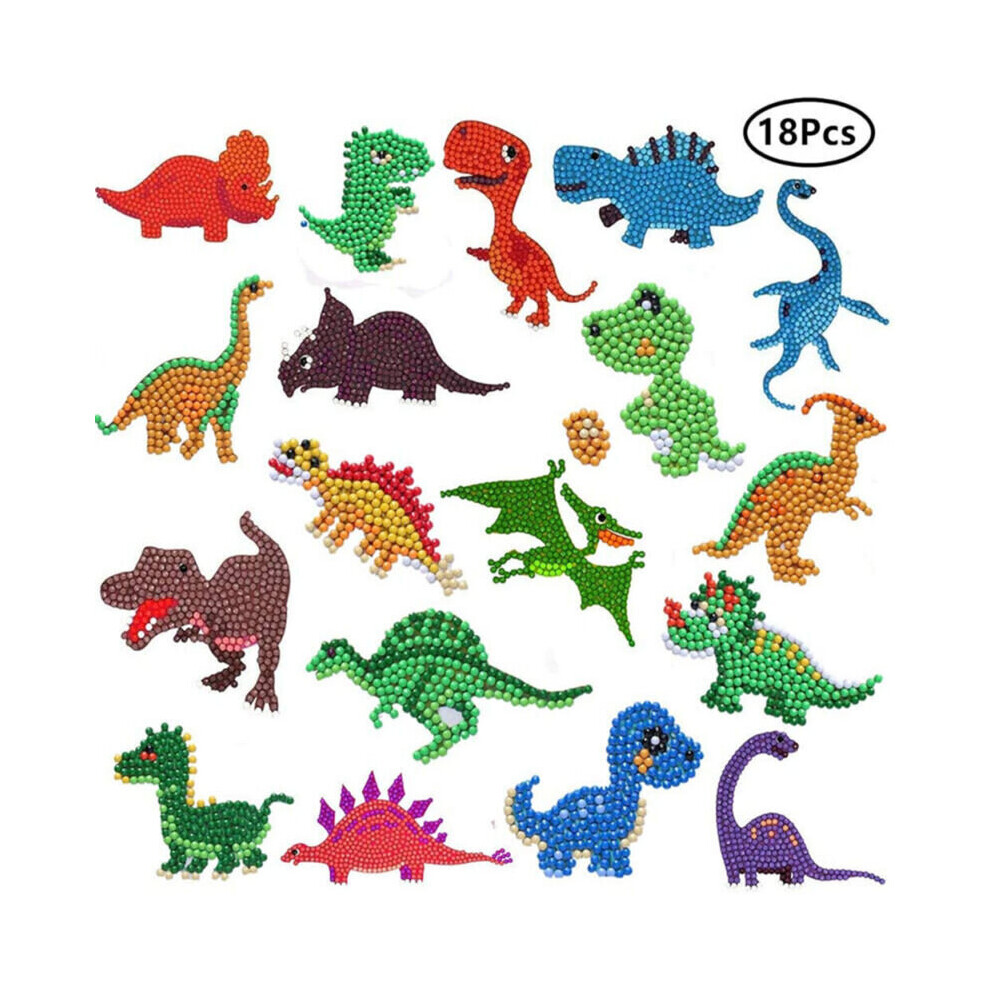 (Dinosaur) 5D Diamond Painting Stickers Kits Gem Paint DIY Diamonds Arts Sticker Kids Toys Gift