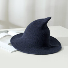 Halloween Witch Hat Men And Women Knitting Autumn Winter Bucket Hats Wool Knit caps Foldable Solid Pointed Cap