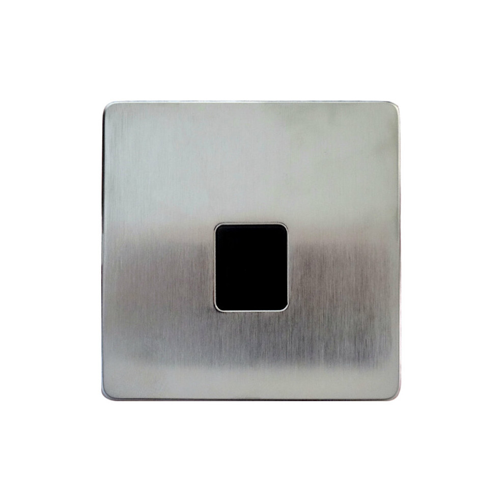 Crabtree 7784/Sc Platinum Screwless Telephone Socket Master Satin Chrome/Black Insert 5017399232603