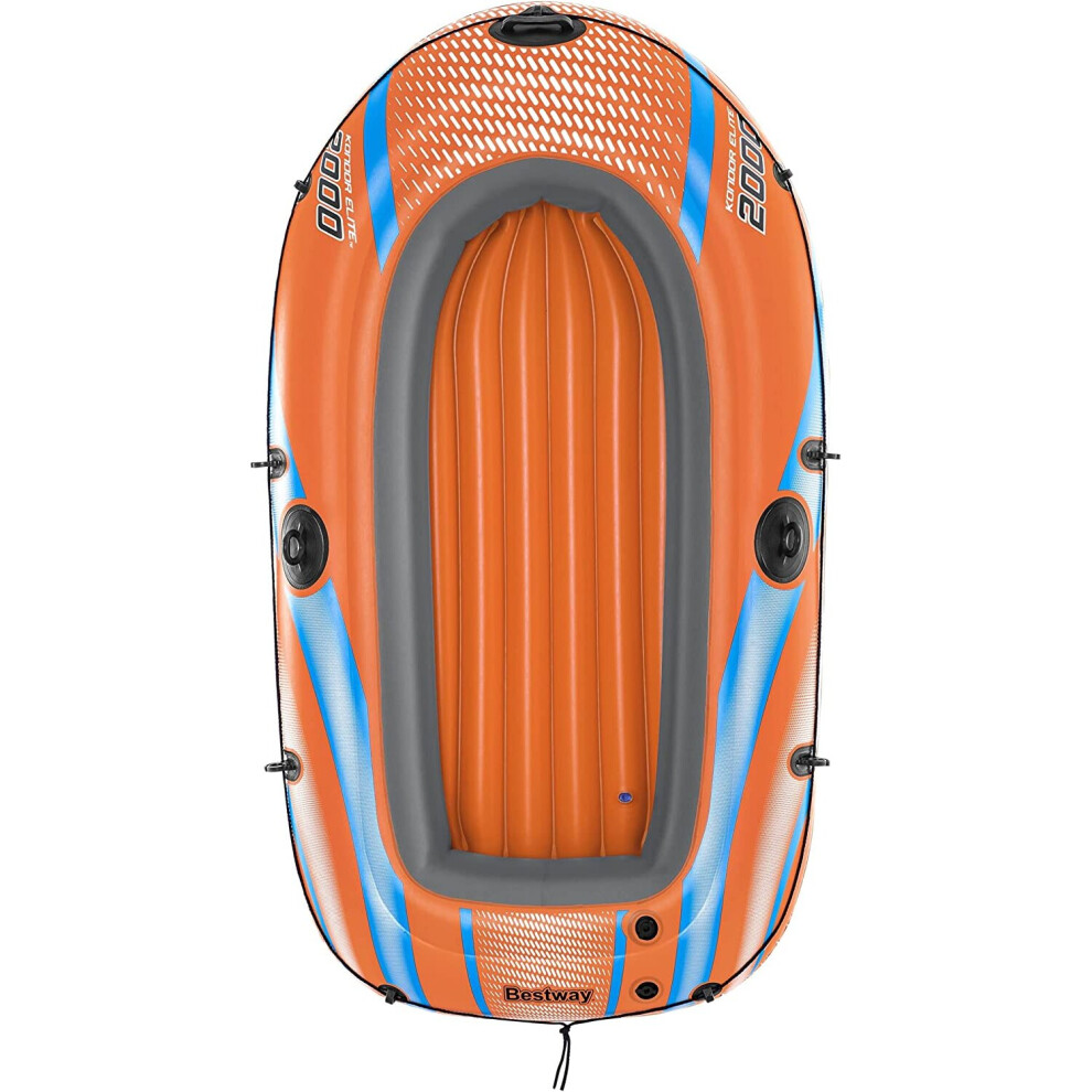 Bestway Inflatable Boat, Kondor Elite 2000, 1.96M X 1.06M Orange, Blue And Grey